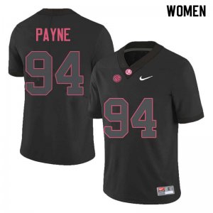 NCAA Women's Alabama Crimson Tide #94 Da'Ron Payne Stitched College Nike Authentic Black Football Jersey KT17W08WL